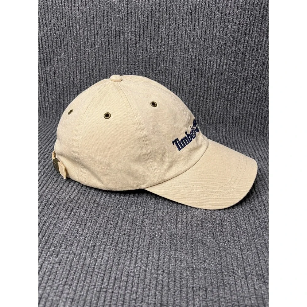 Vintage Timberland Weathergear Beige Cotton Adjustable Strapback Dad Hat Navy